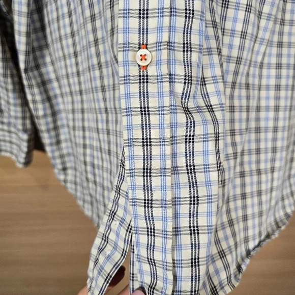 J.McLaughlin Men's‎ XL Long Sleeve Button Up Shirt Checkered Plaid 100% Cotton - Picture 4 of 9